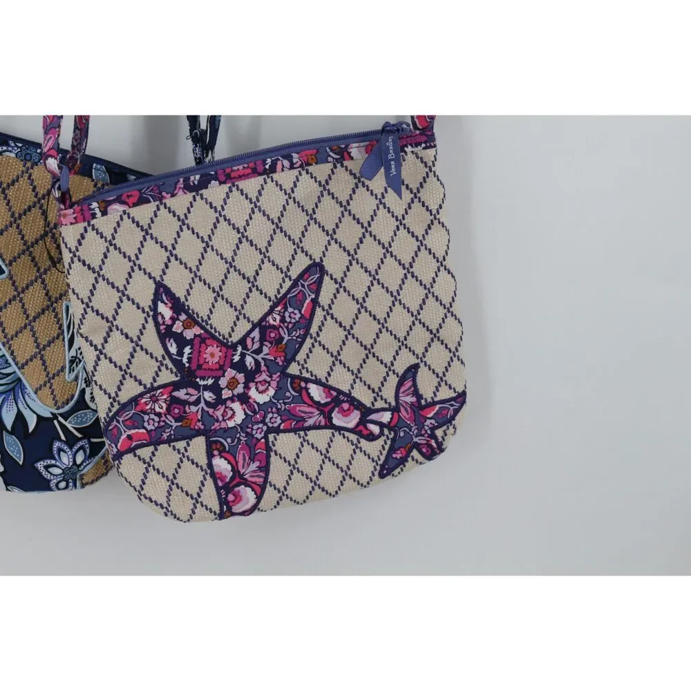 Vera Bradley Beach Crossbody Bag Set of 2 Woven Contrasting Trim NEW - Picture 7 of 7